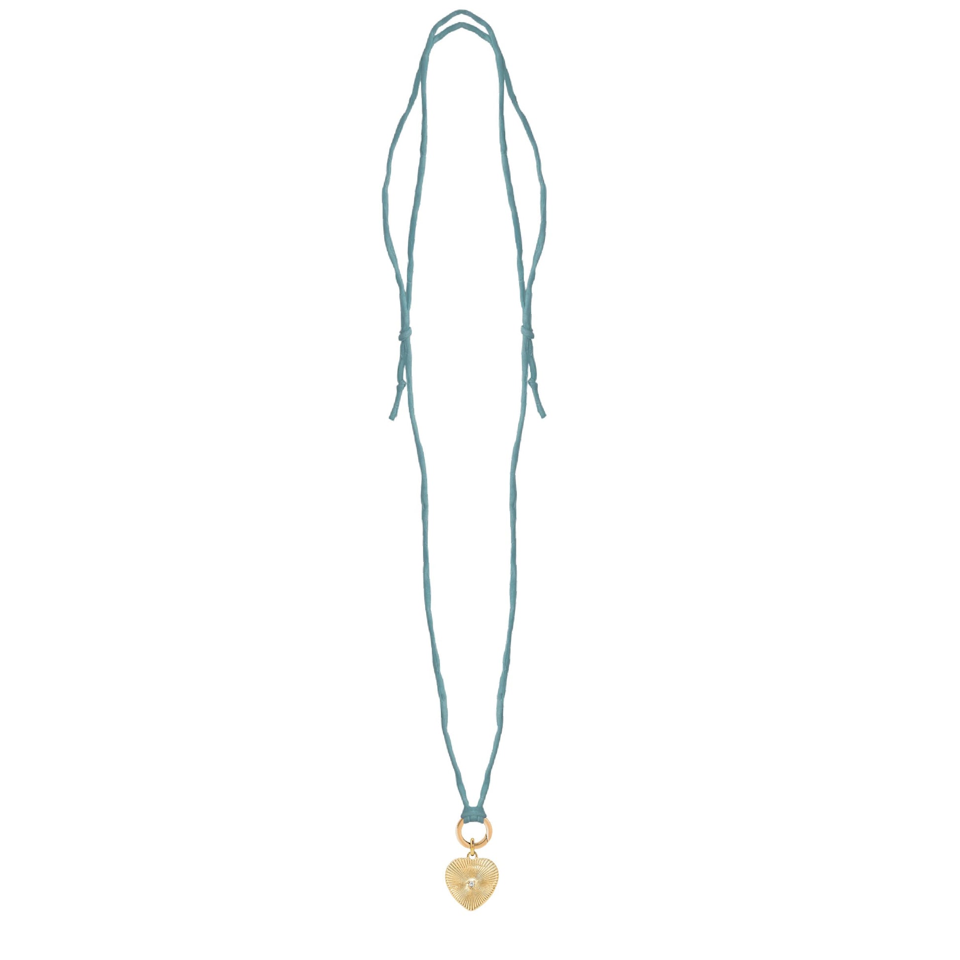 Handpainted Real Silk Cord with Charm Keeper and Crystal Heart (Five Colors) Robyn Canady 
