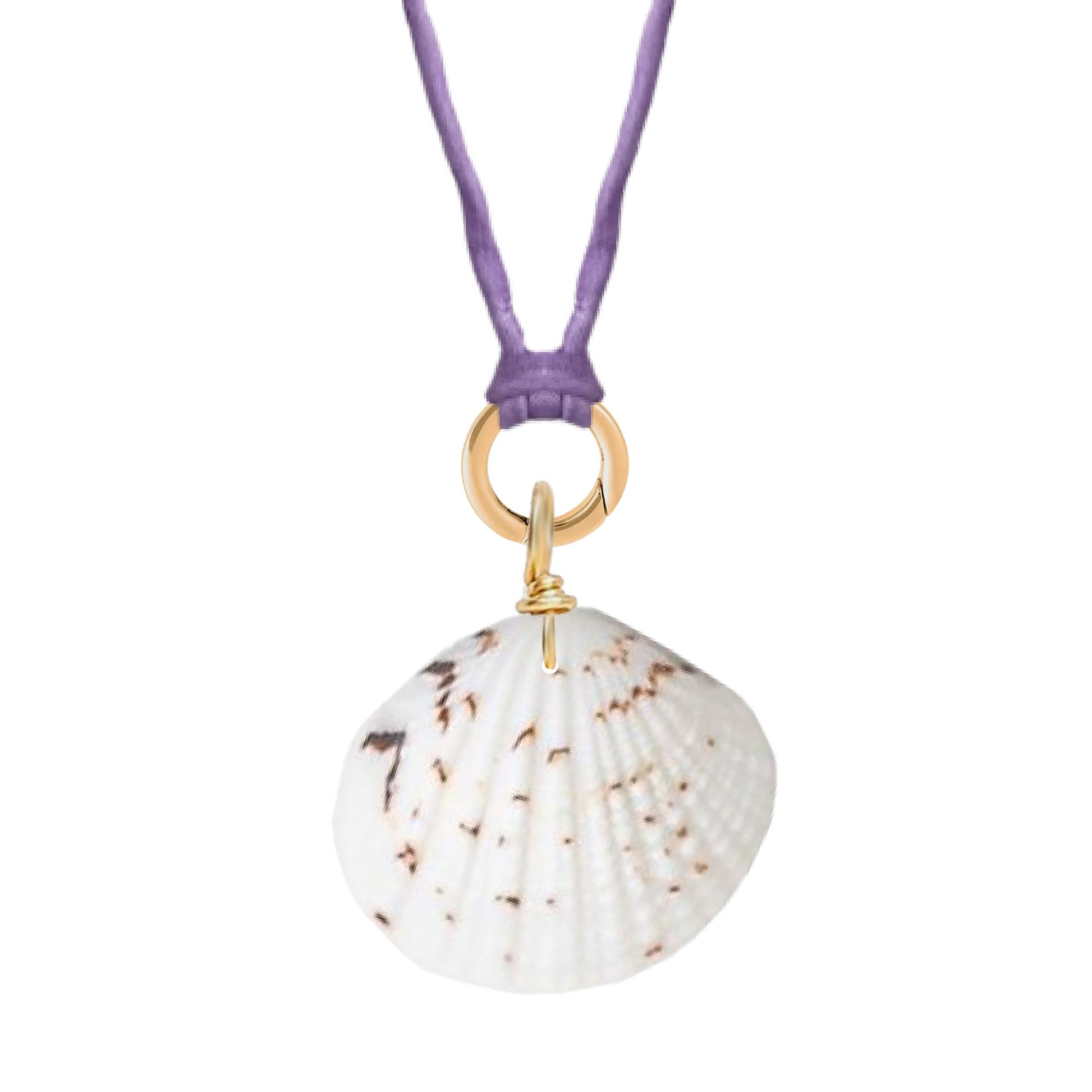 Handpainted Real Silk Cord with Charm Keeper and Natural Shell (Five Colors) Robyn Canady Purple 