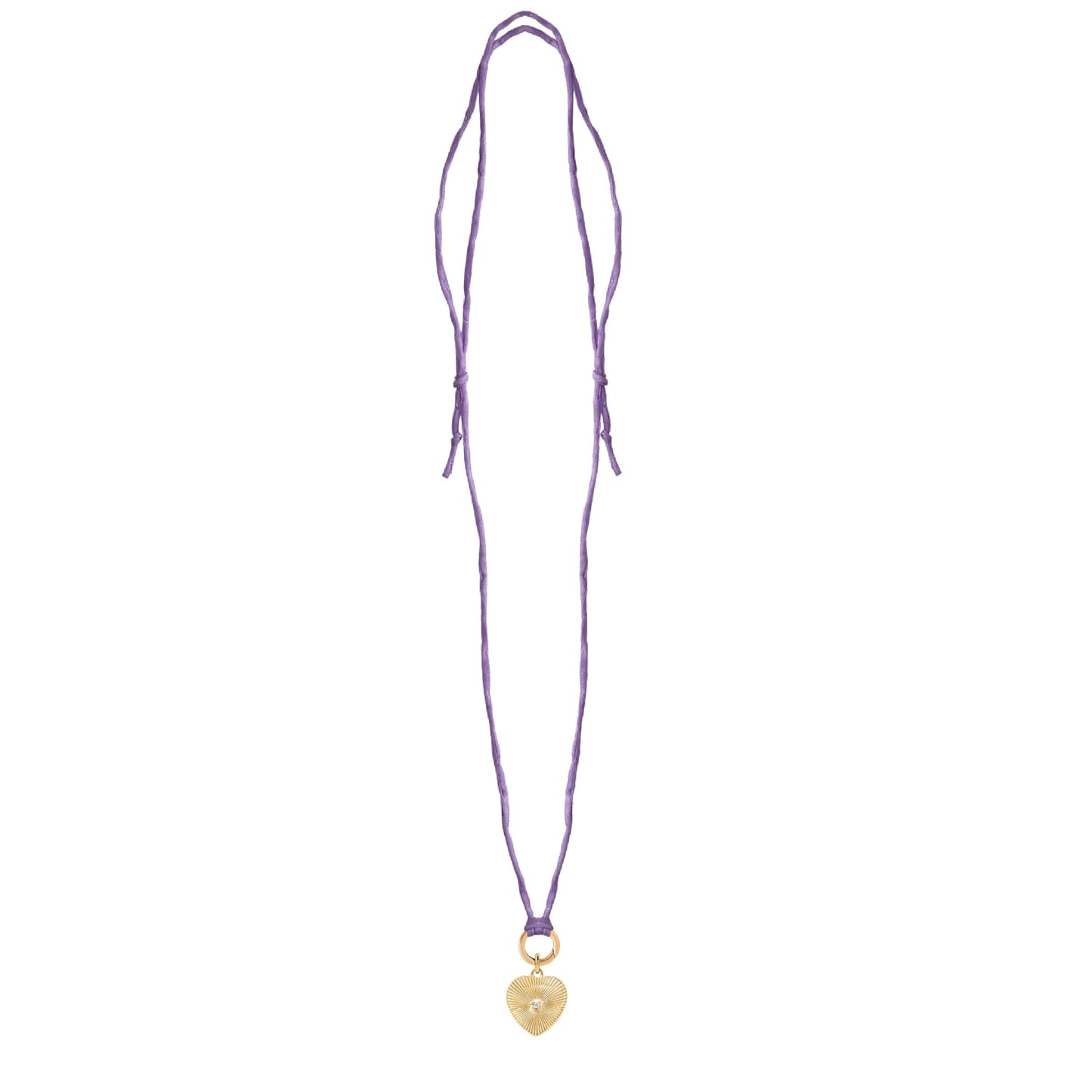 Handpainted Real Silk Cord with Charm Keeper and Crystal Heart (Five Colors) Robyn Canady 