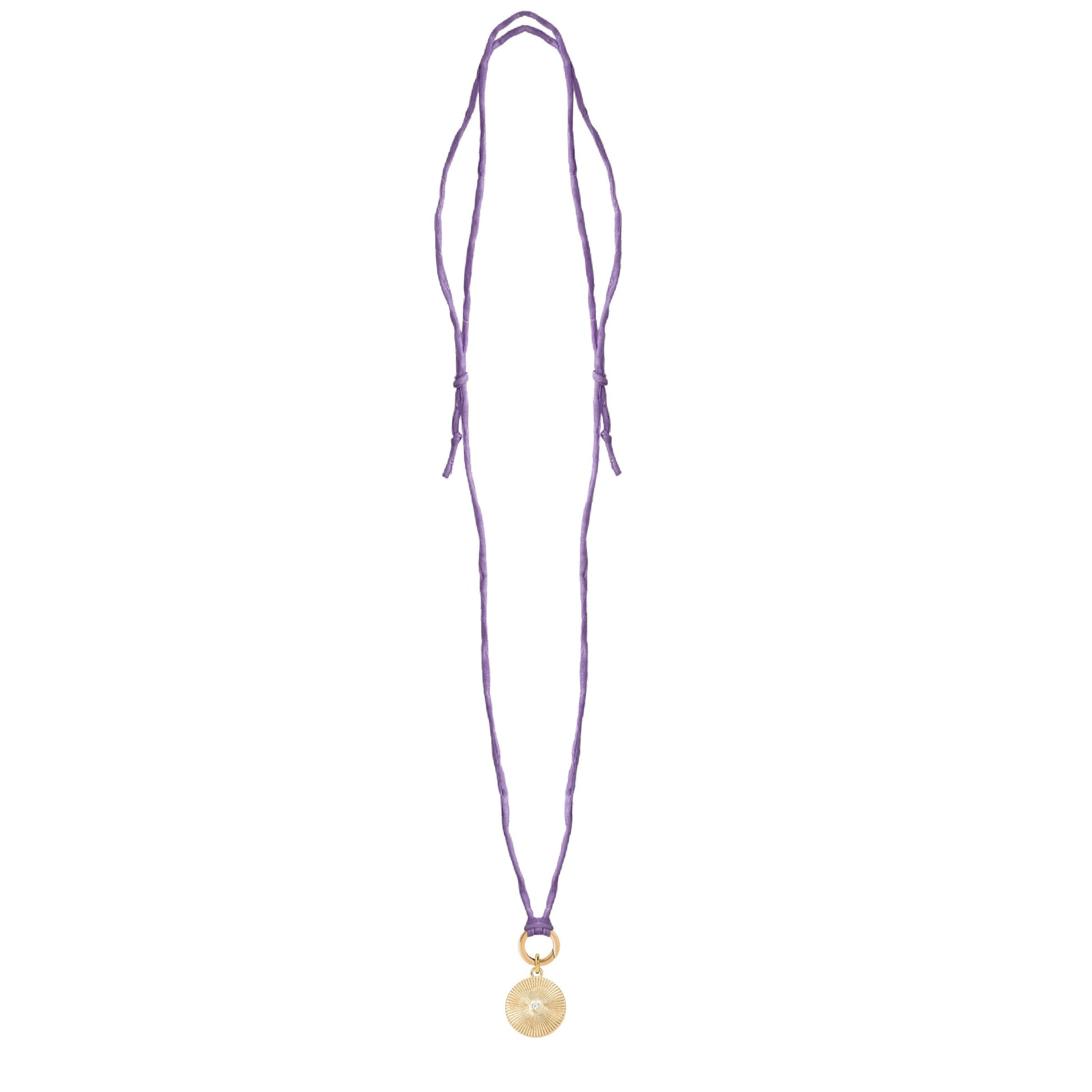 Handpainted Real Silk Cord with Charm Keeper and Crystal Sunburst Circle (Five Colors) Robyn Canady 