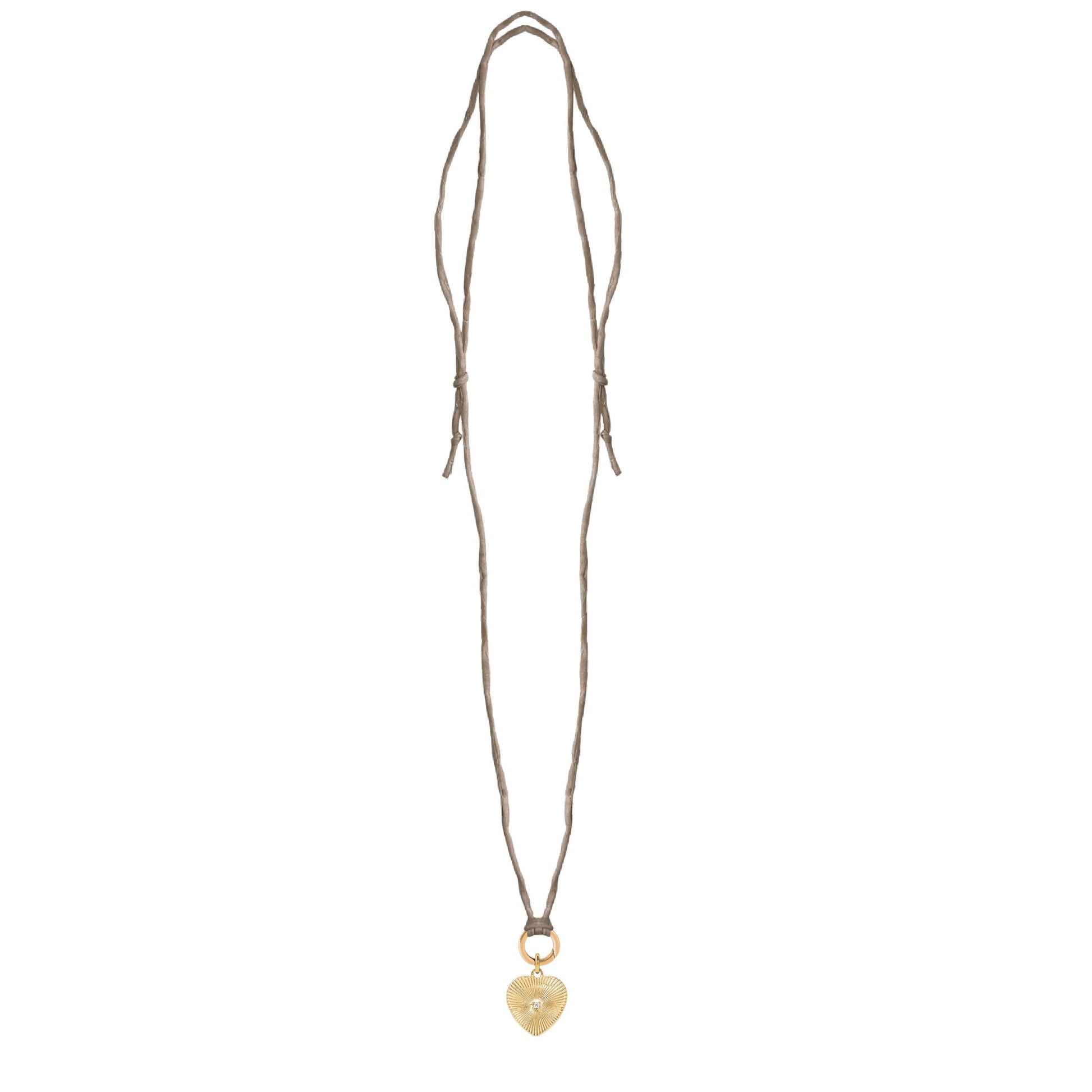 Handpainted Real Silk Cord with Charm Keeper and Crystal Heart (Five Colors) Robyn Canady 