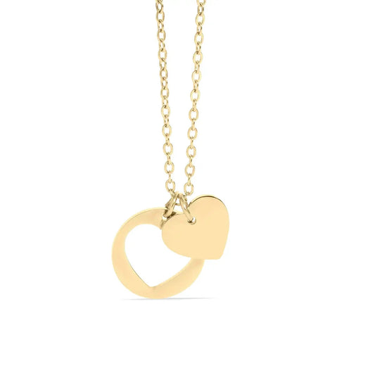 Double Heart Necklace Necklace Robyn Canady Gold 