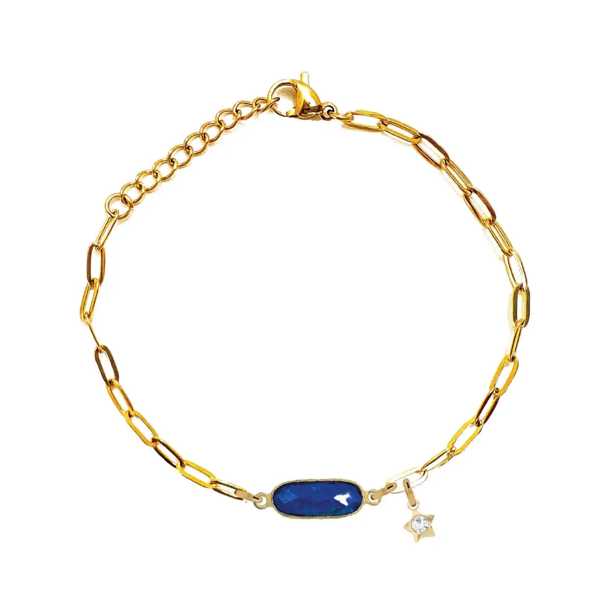 Gemstone Link Bracelet - 7 Gemstone Choices Bracelet Robyn Canady Lapis 
