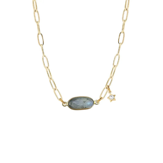 Gemstone Link Necklace - Choice of 7 Gemstones Robyn Canady Labradorite 