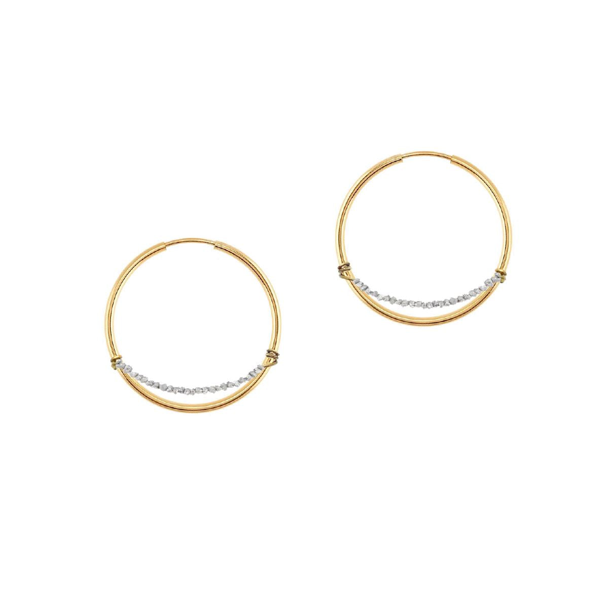 Aria Hoop Earrings with White Diamonds Robyn Canady 