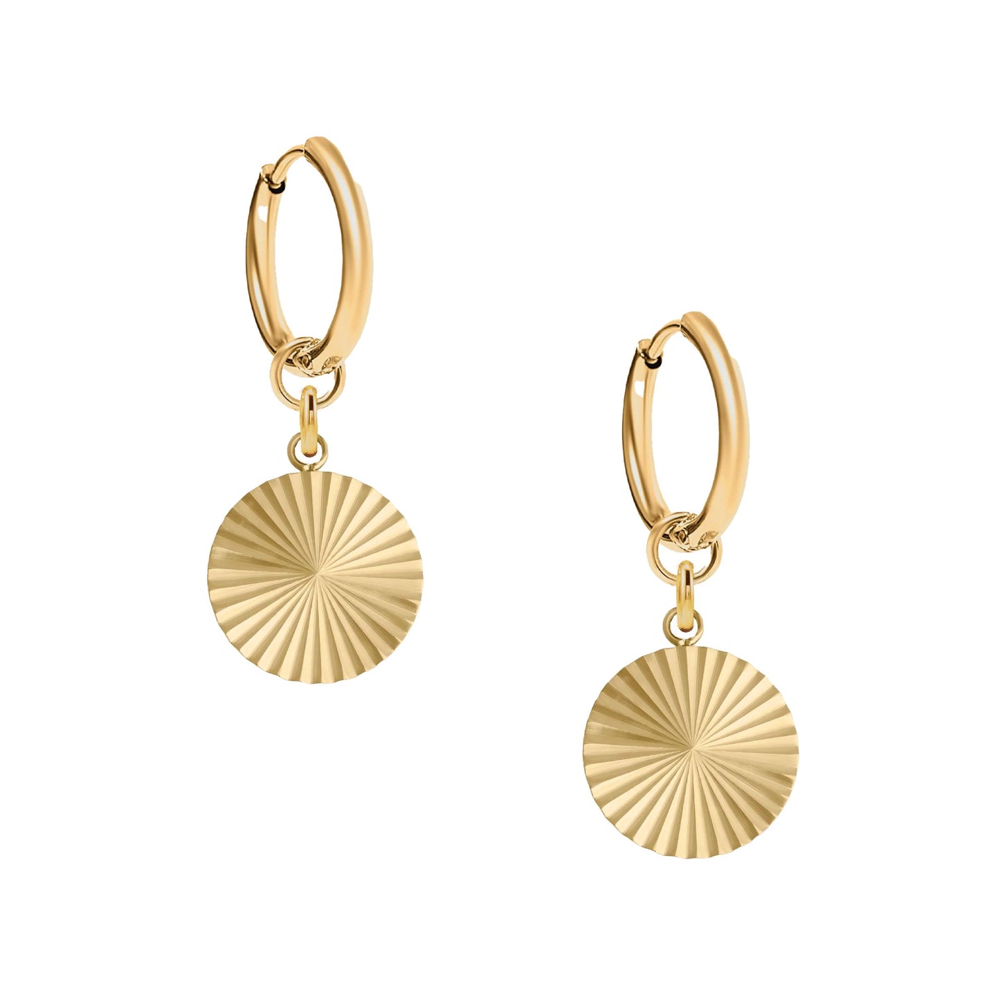 Sunburst Circle Hoop Earrings Robyn Canady Gold 