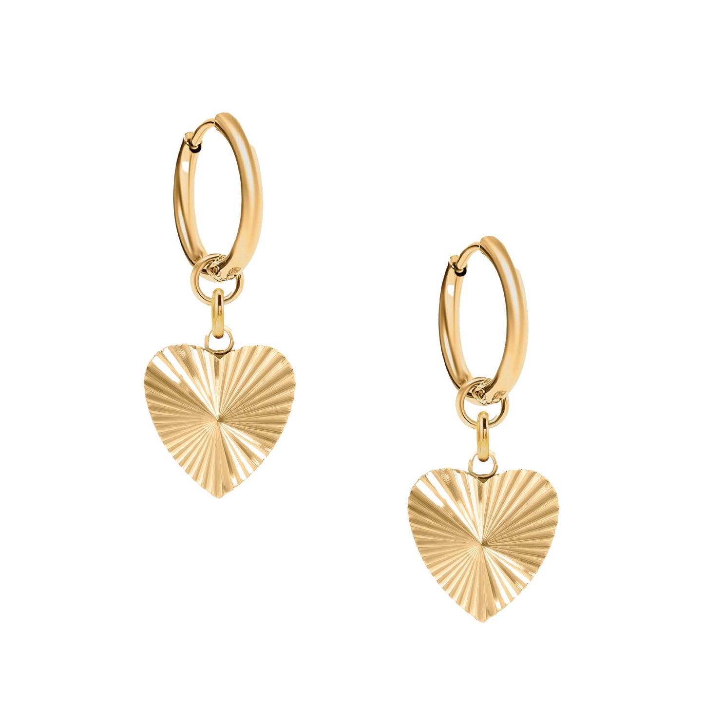 Sunburst Heart Hoop Earrings Robyn Canady Gold 