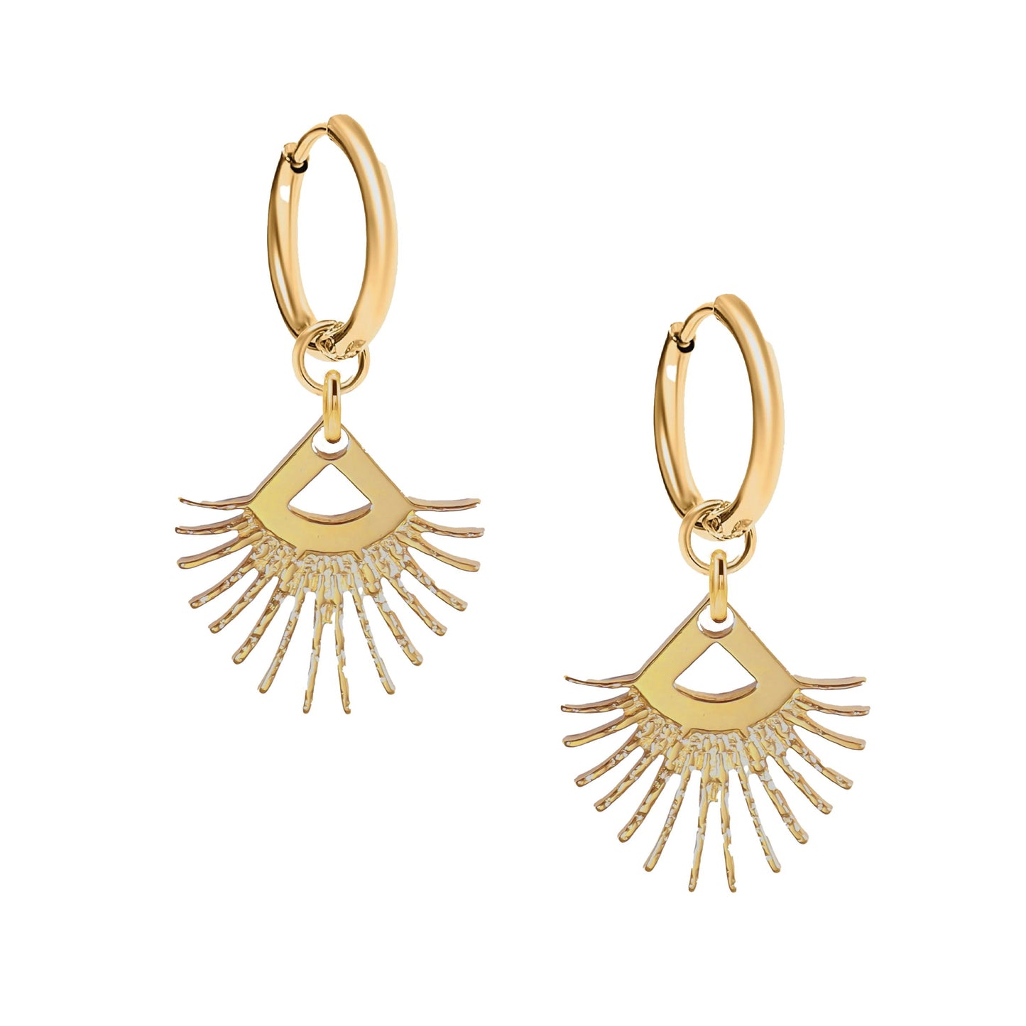 Sunburst Fringe Hoop Earrings Robyn Canady Gold 