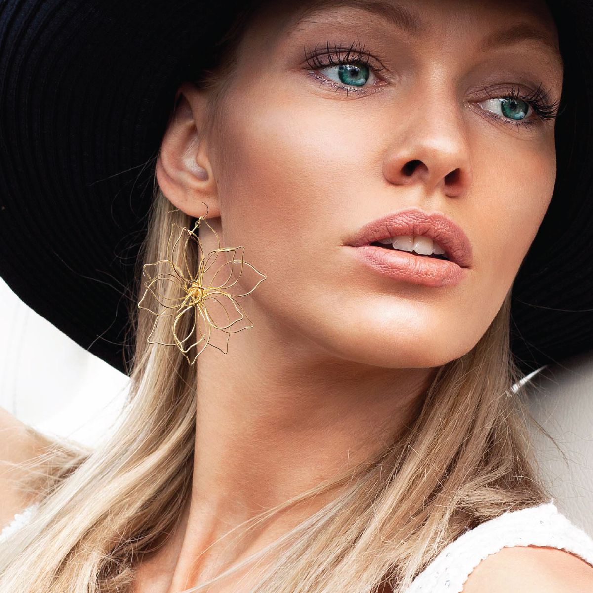 トップス Badway Flower studs border henry Large Flower Wire Earrings | 14K Gold Filled Statement – Robyn Canady