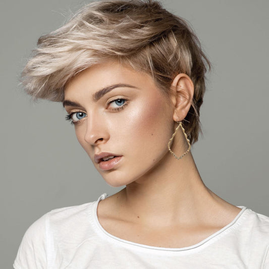 Matte Gold Teardrop Earrings with Rhinestones Earrings Robyn Canady 