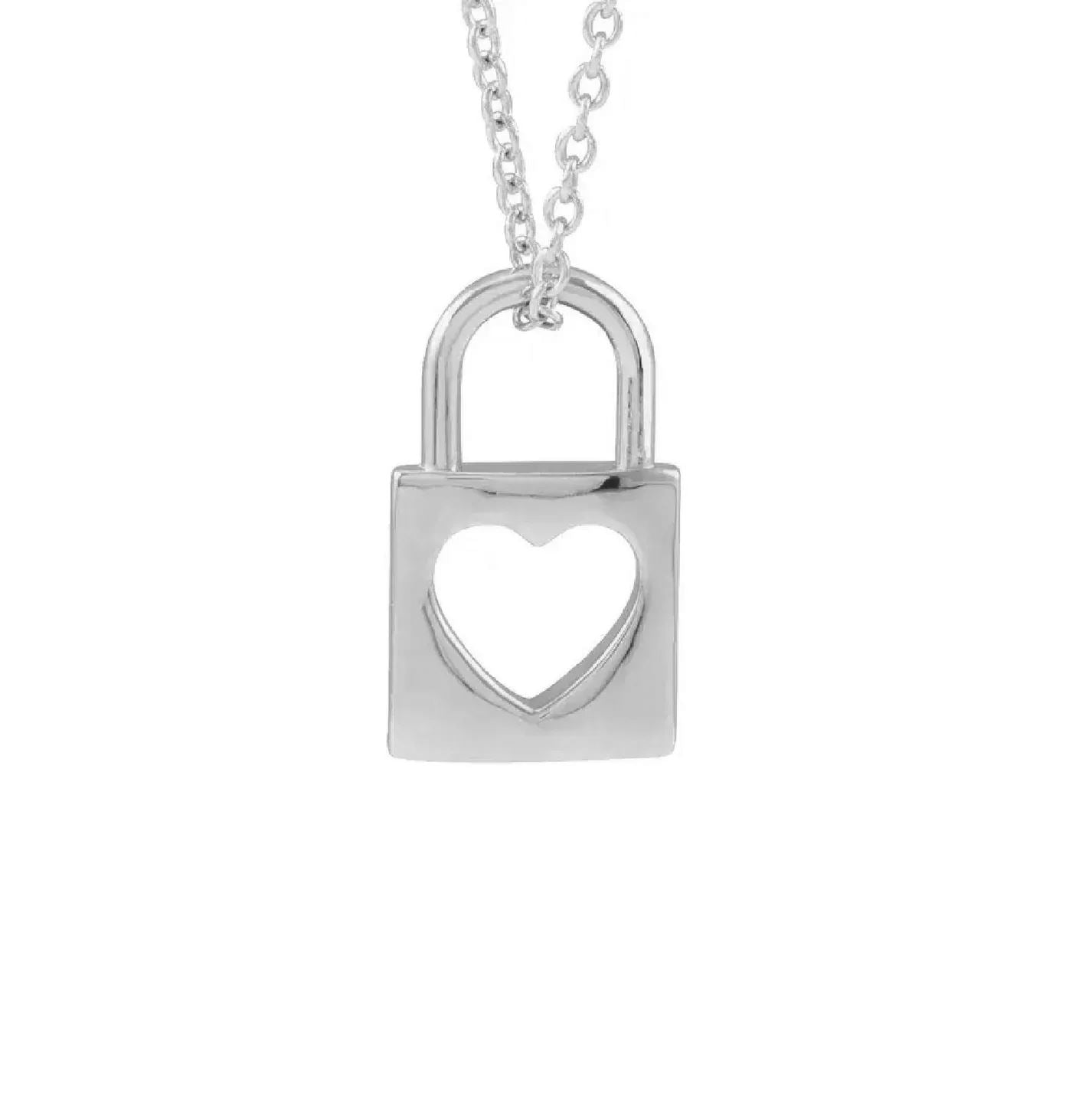 Heart Padlock Necklace Necklace Robyn Canady Sterling Silver 