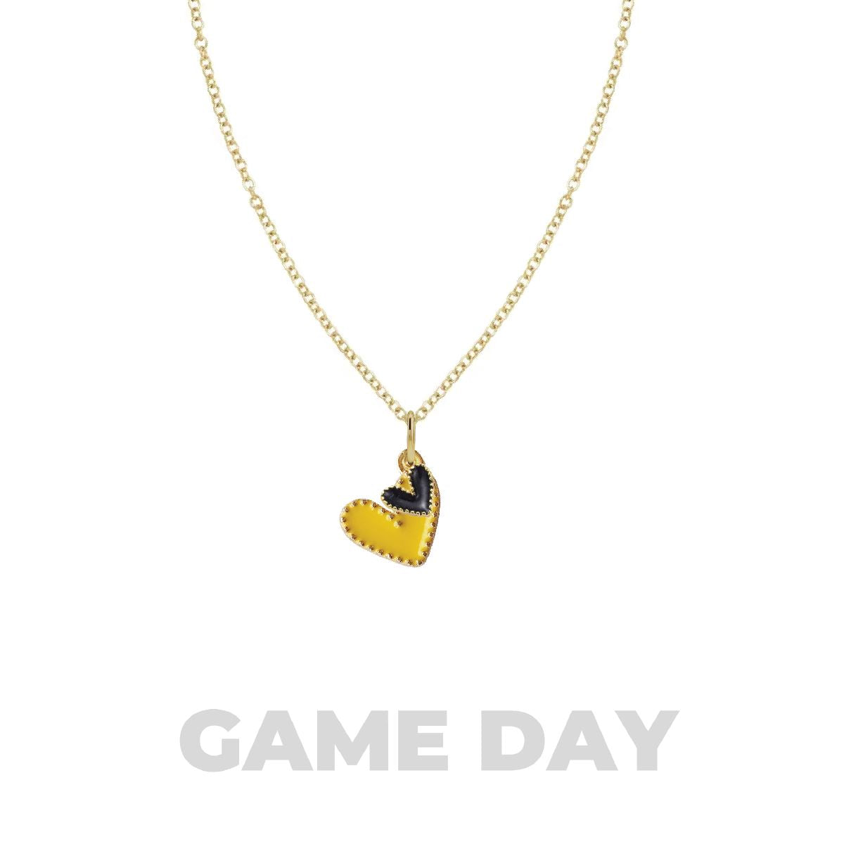 Game Day Necklace - Gold and Black Hearts in a Signature Gift Box Necklace Robyn Canady 