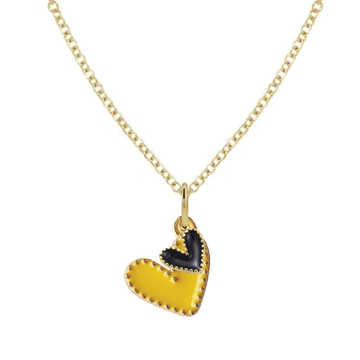 Game Day Necklace - Gold and Black Hearts in a Signature Gift Box Necklace Robyn Canady 