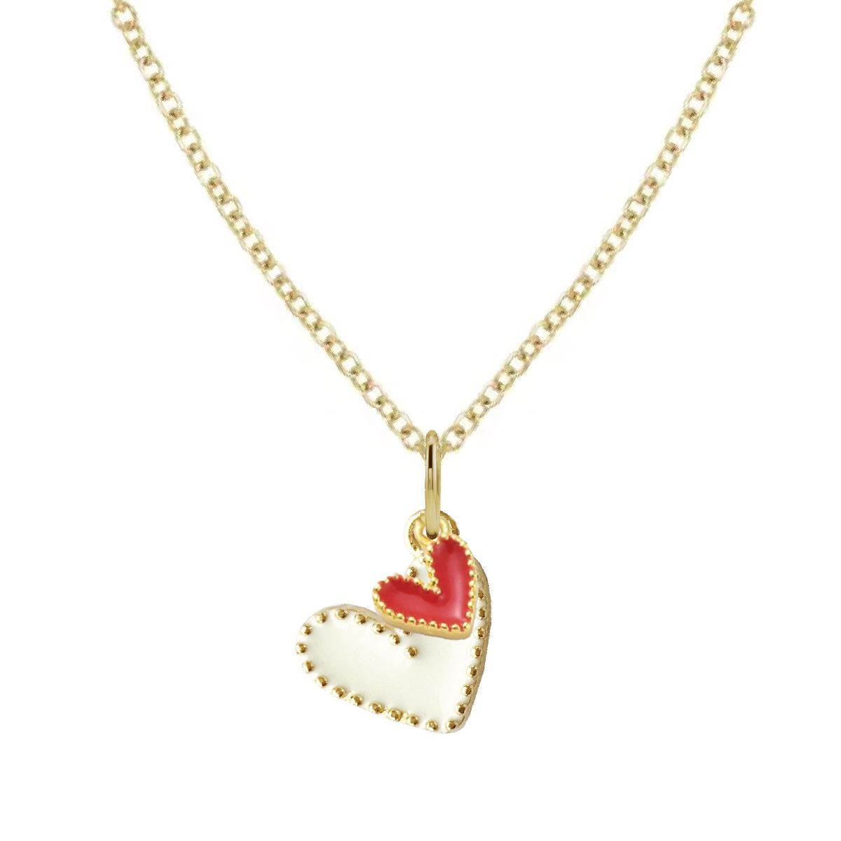 Game Day Necklace - White and Red Hearts in a Signature Gift Box Necklace Robyn Canady 