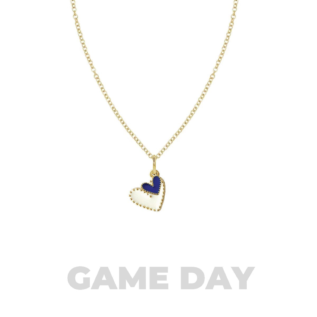 Game Day Necklace - White and Navy Hearts in a Signature Gift Box Necklace Robyn Canady 