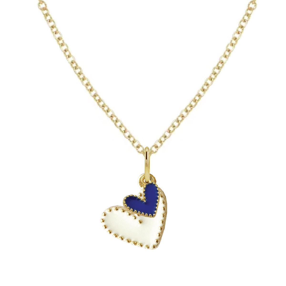 Game Day Necklace - White and Navy Hearts in a Signature Gift Box Necklace Robyn Canady 