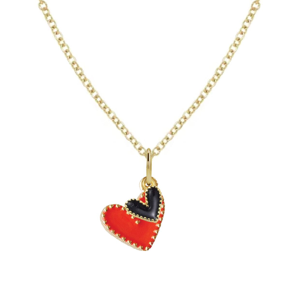 Game Day Necklace - Red and Black Hearts in a Signature Gift Box Necklace Robyn Canady 