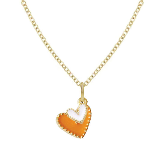 Game Day Necklace - Orange and White Hearts in a Signature Gift Box Necklace Robyn Canady 