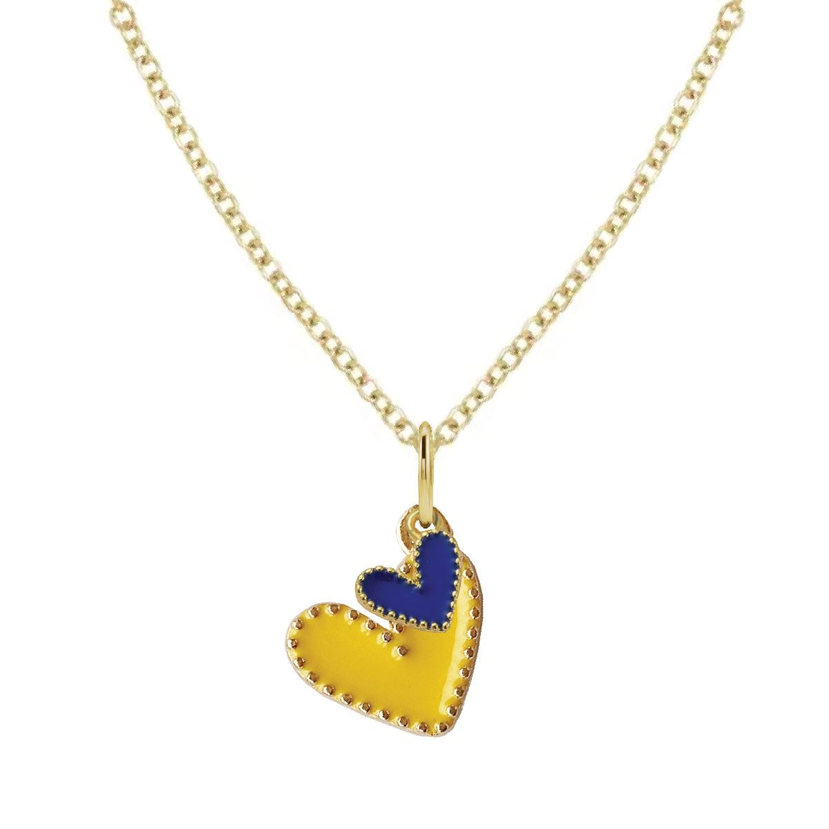 Game Day Necklace - Gold and Navy Hearts in a Signature Gift Box Necklace Robyn Canady 