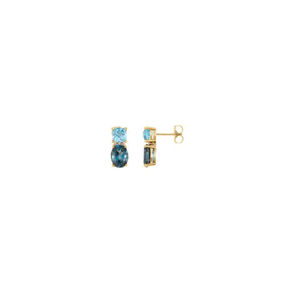 14K Gemmy Stud Earrings in Topaz and Diamond Robyn Canady 