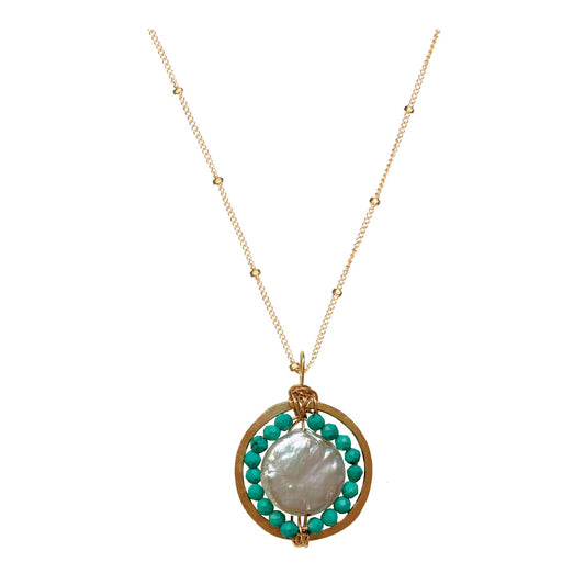 Gemstone Medallion Necklace - Turquoise Robyn Canady 