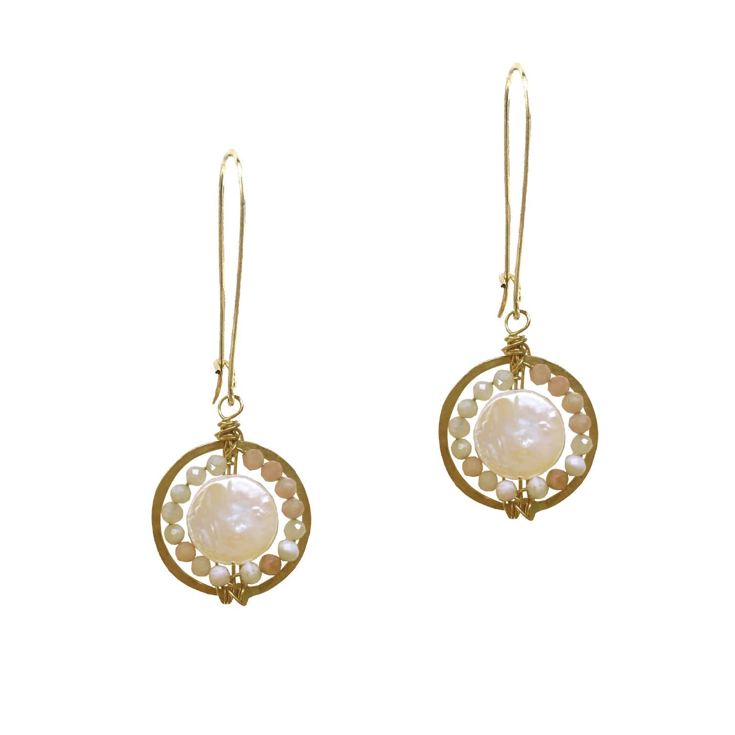 Gemstone Medallion Earrings - Pink Opal Robyn Canady 