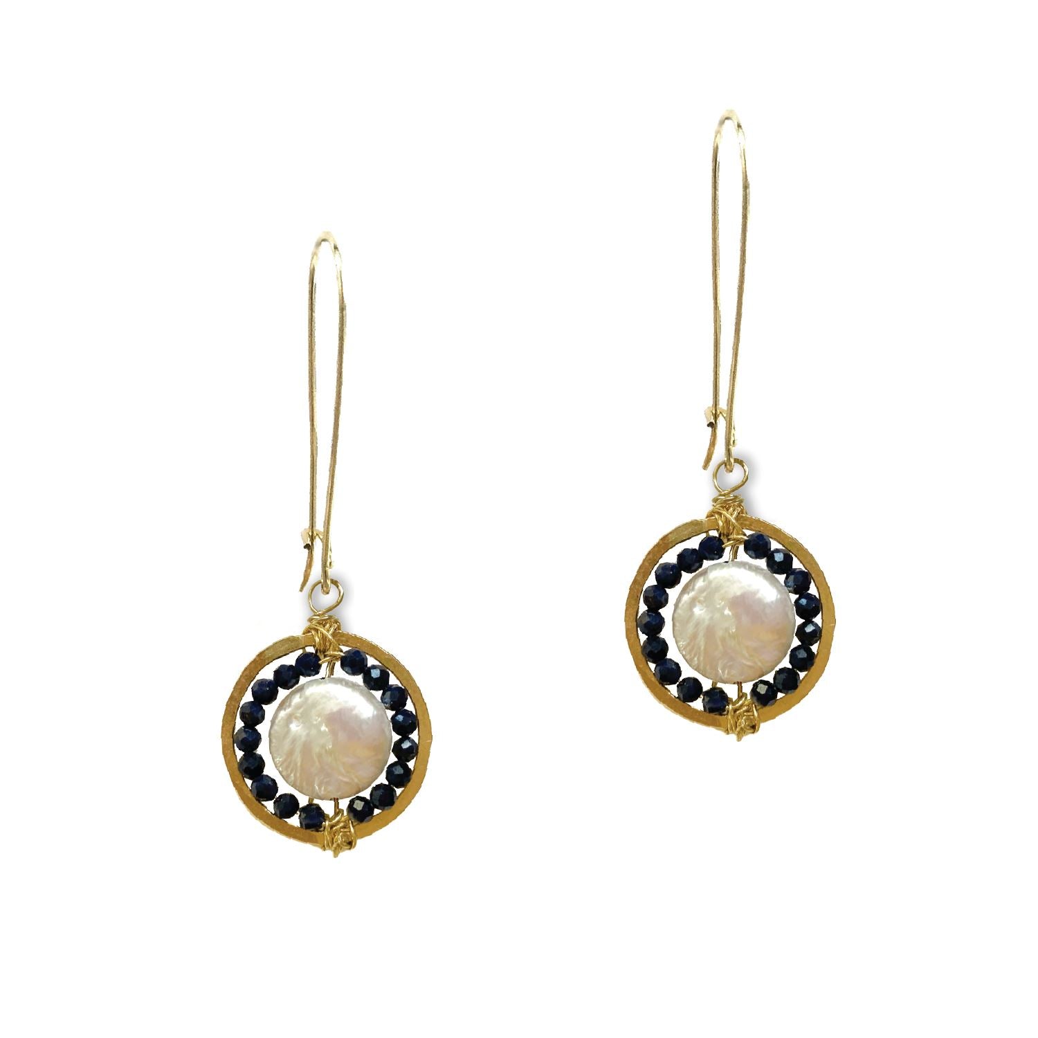 Gemstone Medallion Earrings - Sapphire Robyn Canady 