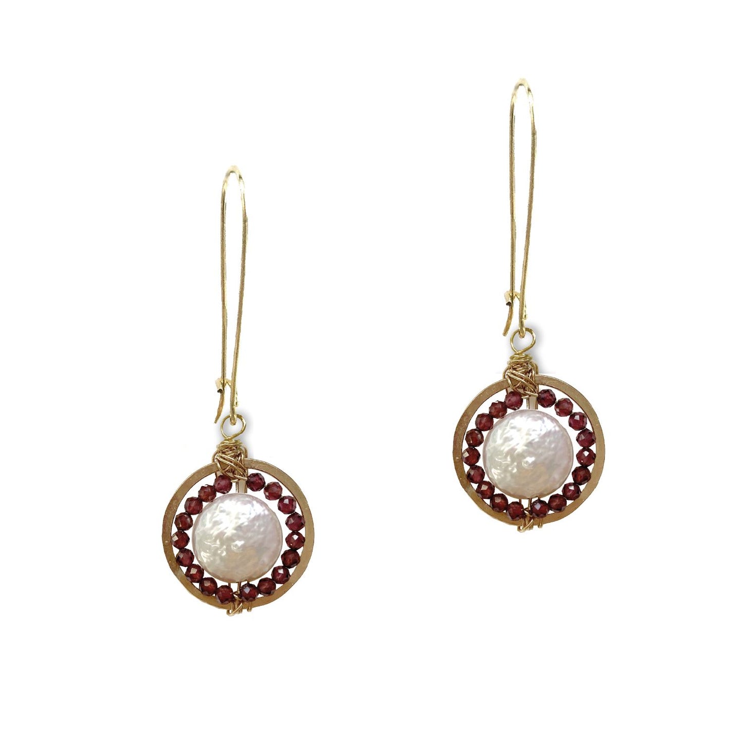 Gemstone Medallion Earrings - Garnet Robyn Canady 