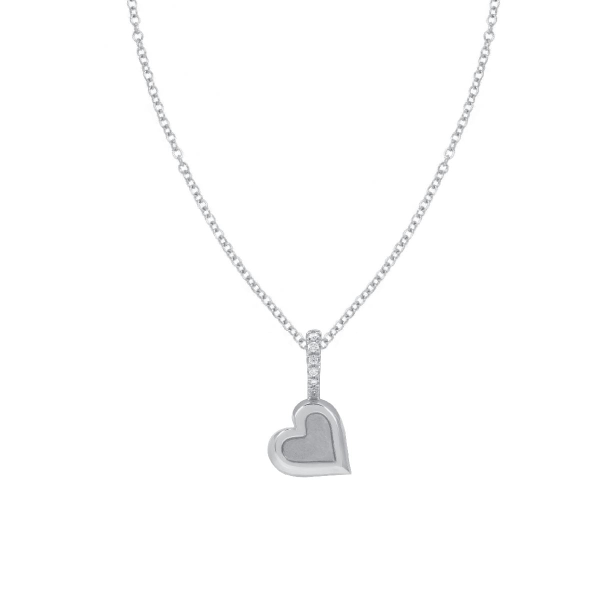 Diamond Heart Pendant Necklace Robyn Canady 14K White Gold Necklace 