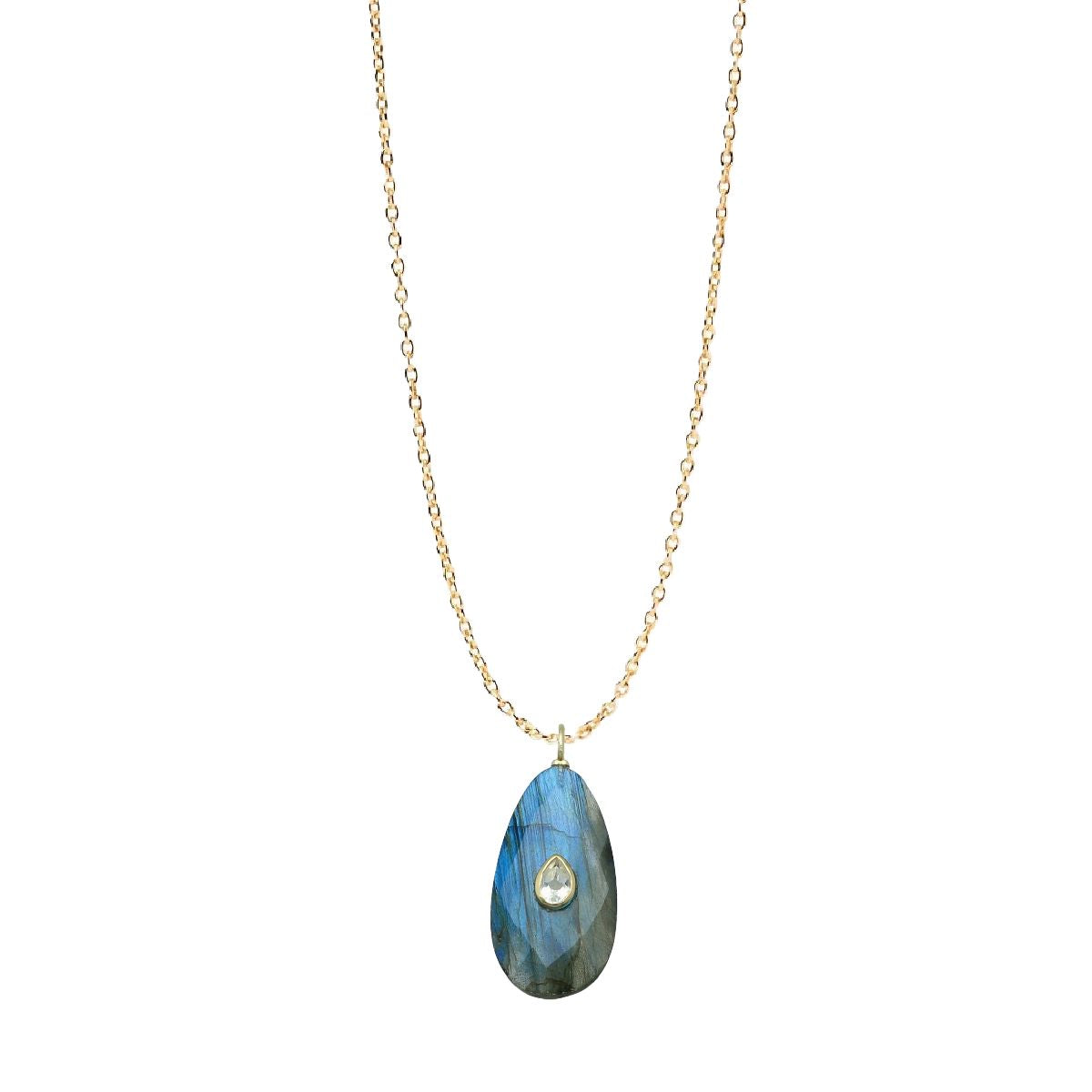 Long Gemstone Necklace - adjustable from 20" - 24" - choose from 6 colors Necklace Robyn Canady Labradorite and Blue Topaz 