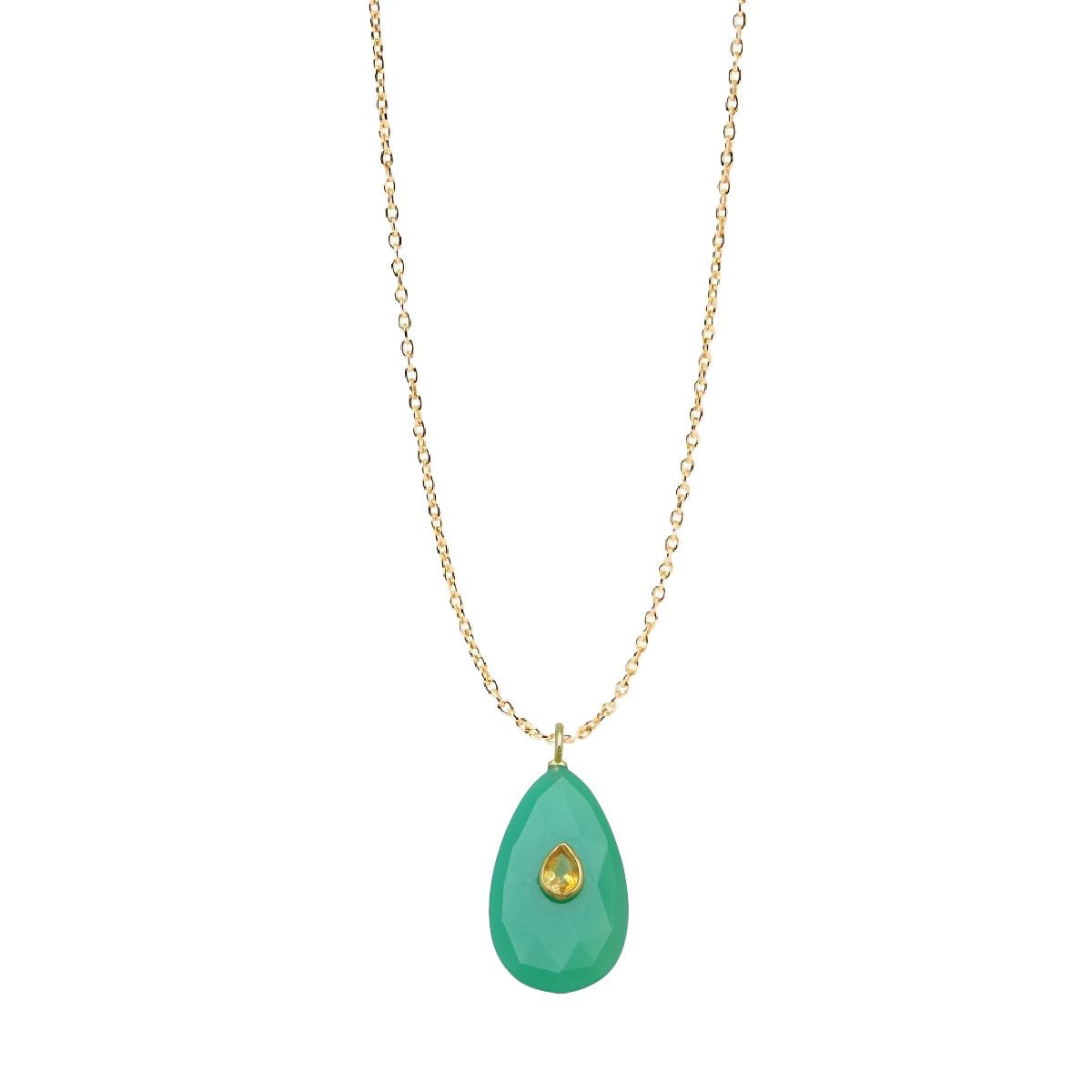 Long Gemstone Necklace - adjustable from 20" - 24" - choose from 6 colors Necklace Robyn Canady Chrysoprase and Citrine 