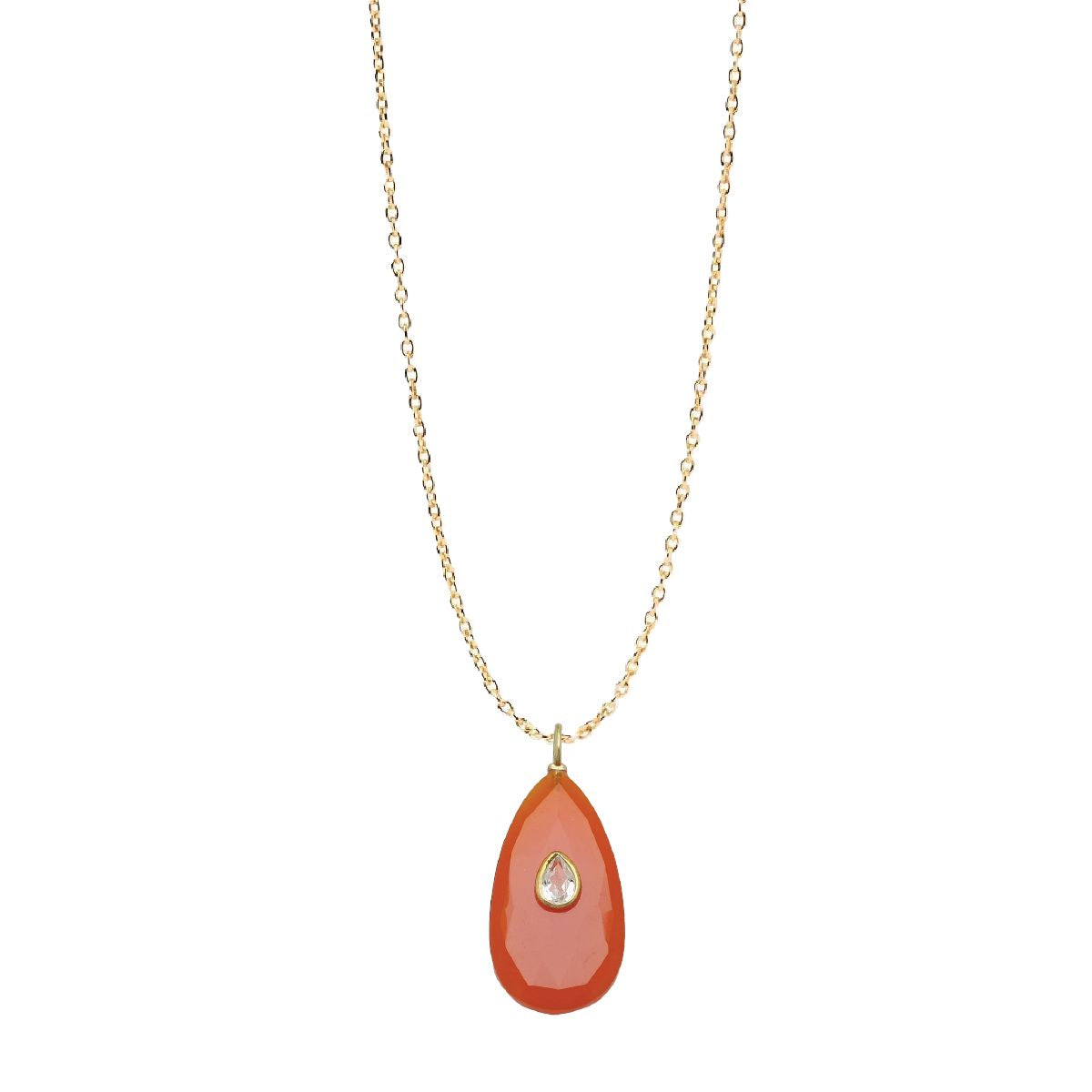 Long Gemstone Necklace - adjustable from 20" - 24" - choose from 6 colors Necklace Robyn Canady Carnelian and White Topaz 