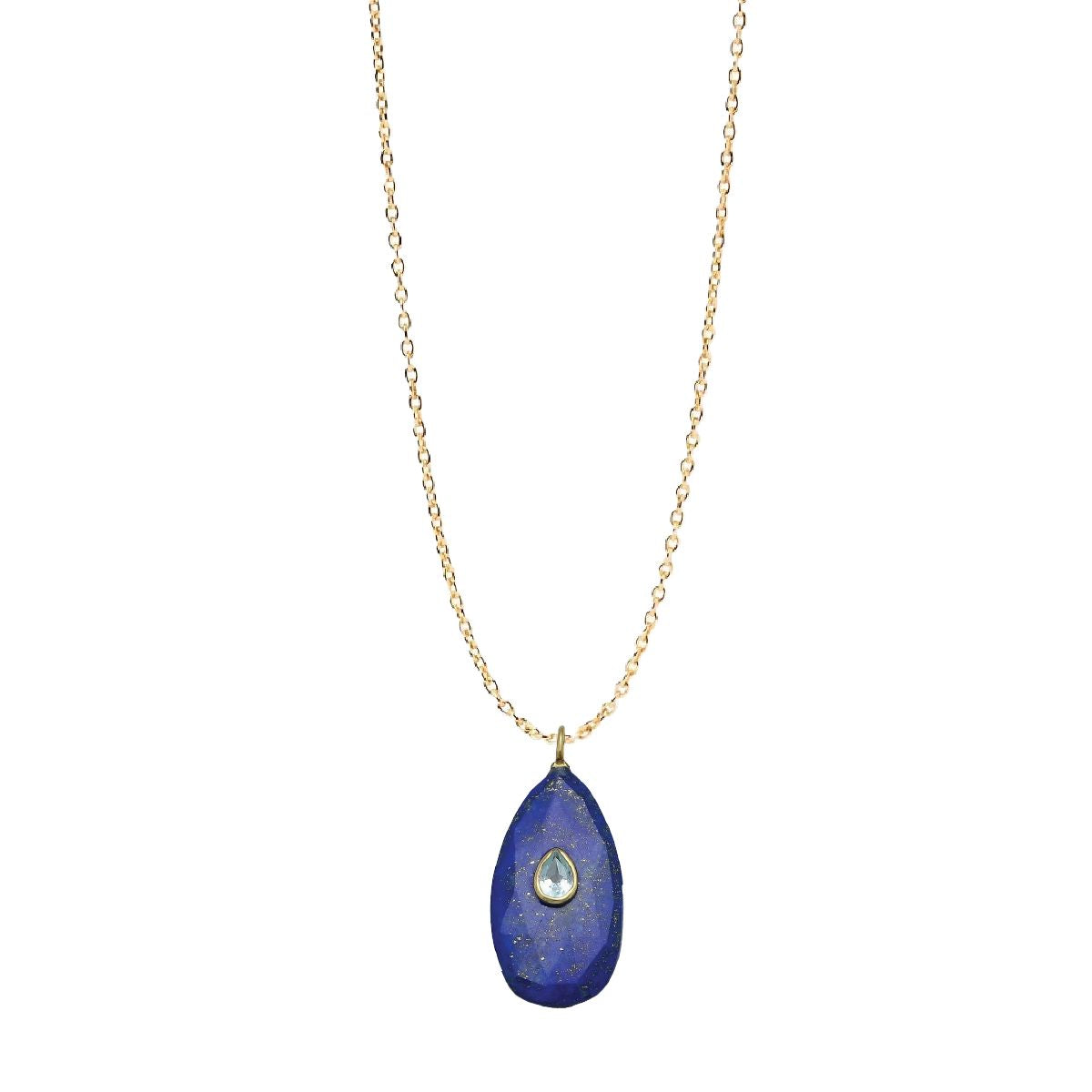 Long Gemstone Necklace - adjustable from 20" - 24" - choose from 6 colors Necklace Robyn Canady Lapis and Blue Topaz 