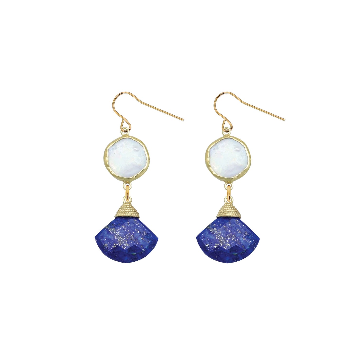 Gemstone Pearl Fan Earrings - 2 color options Earrings Robyn Canady 