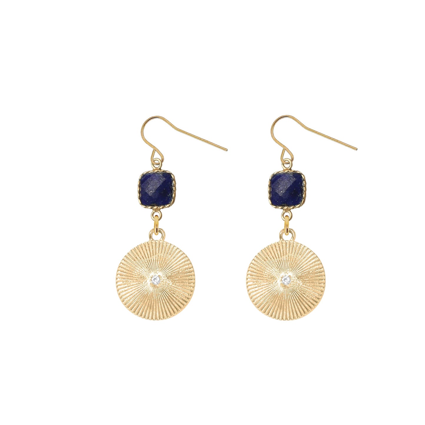 Gemstone and Starburst Crystal Earrings - 4 color options Robyn Canady Lapis 