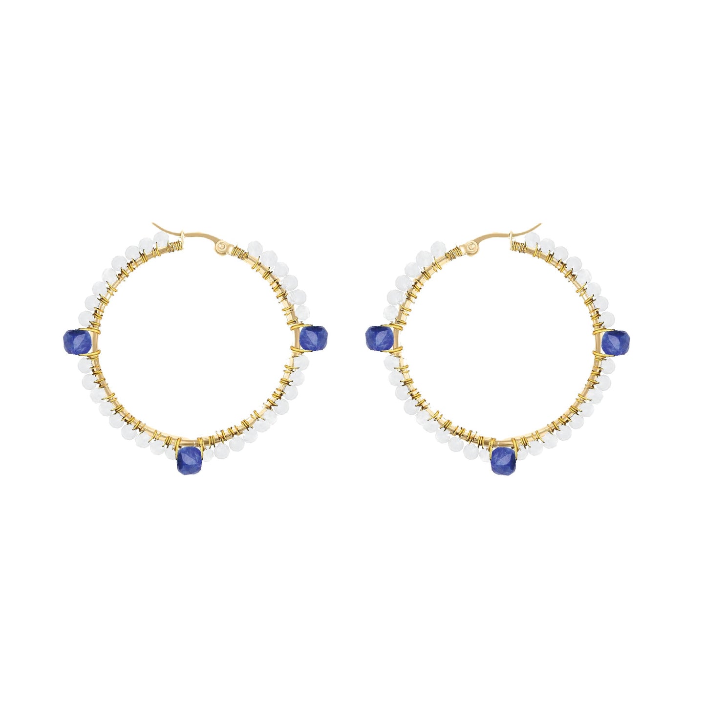 Gemstone Hoops - 6 color choices Robyn Canady Gold Lapis 