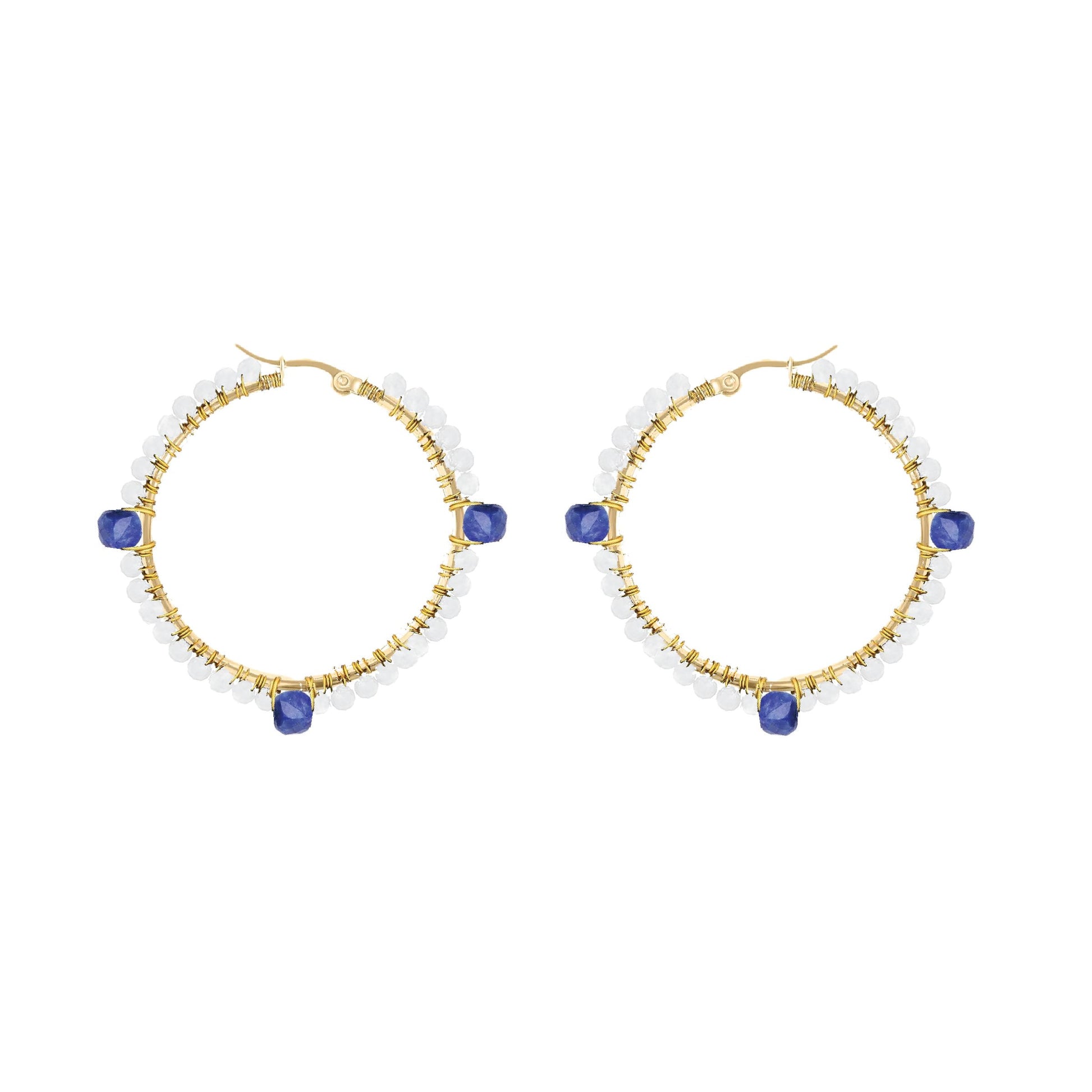 Gemstone Hoops - 6 color choices Robyn Canady Gold Lapis 