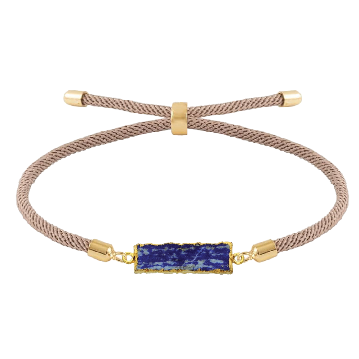 Rectangle Slice Gemstone Cord Bracelet