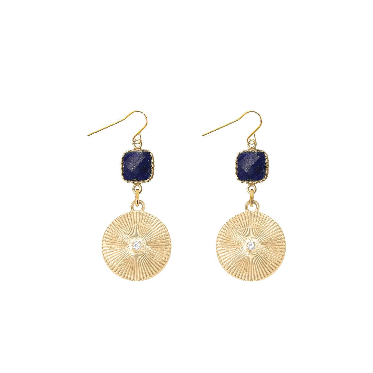 Gemstone and Starburst Crystal Earrings - 4 color options Robyn Canady Lapis 