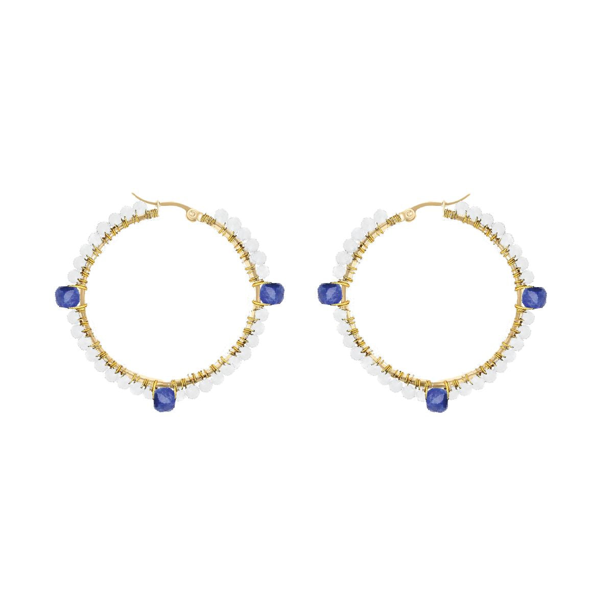 Gemstone Hoops Robyn Canady Gold Lapis 