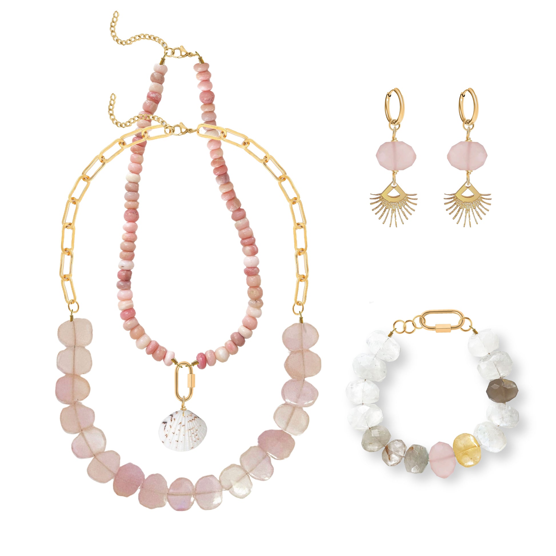 Pink Chalcedony Statement Necklace Robyn Canady 