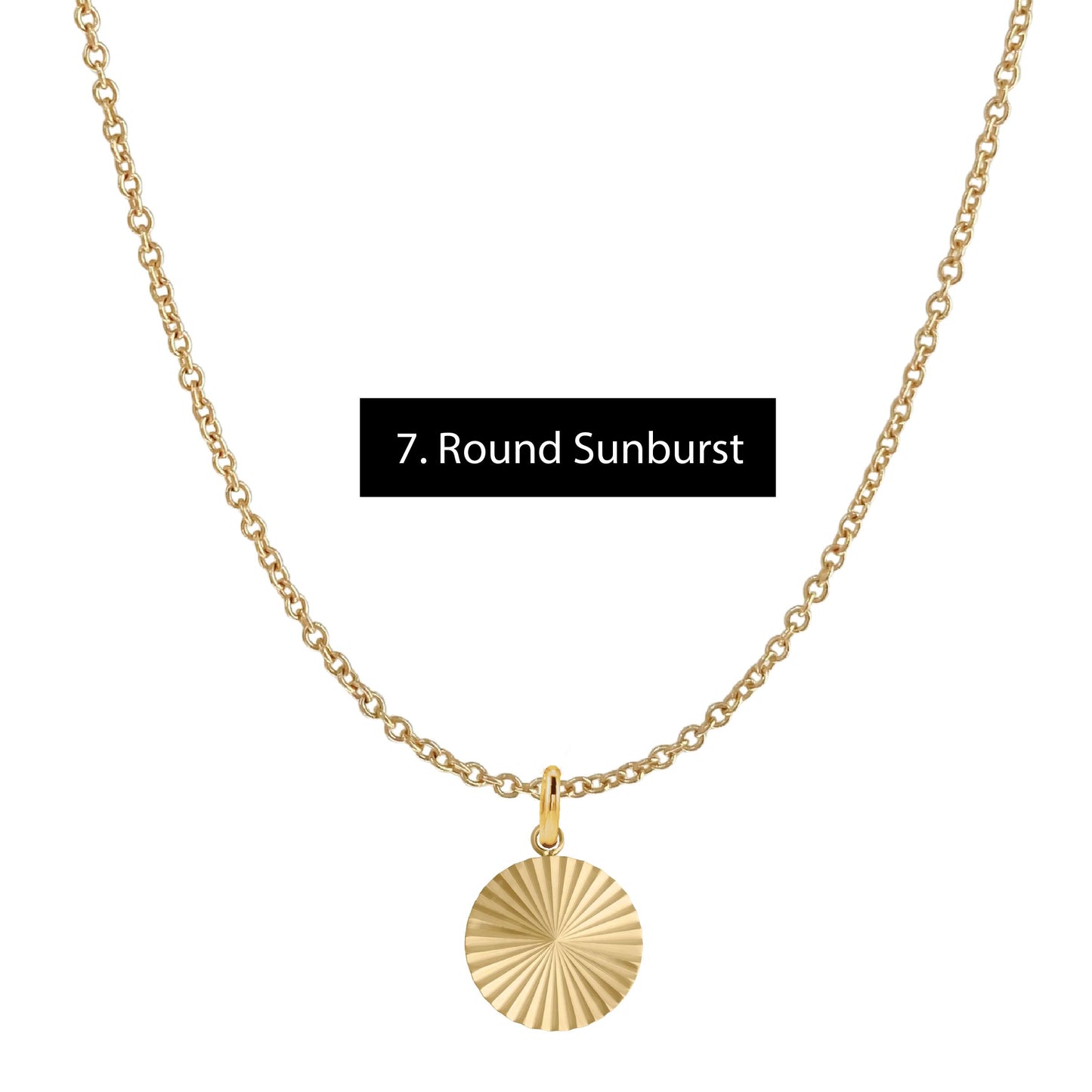 Gold Everyday Layering Necklace - 11 Pendant Options - Tarnish Resistant, Waterproof, Hypoallergenic Robyn Canady Gold 7. Round Sunburst 