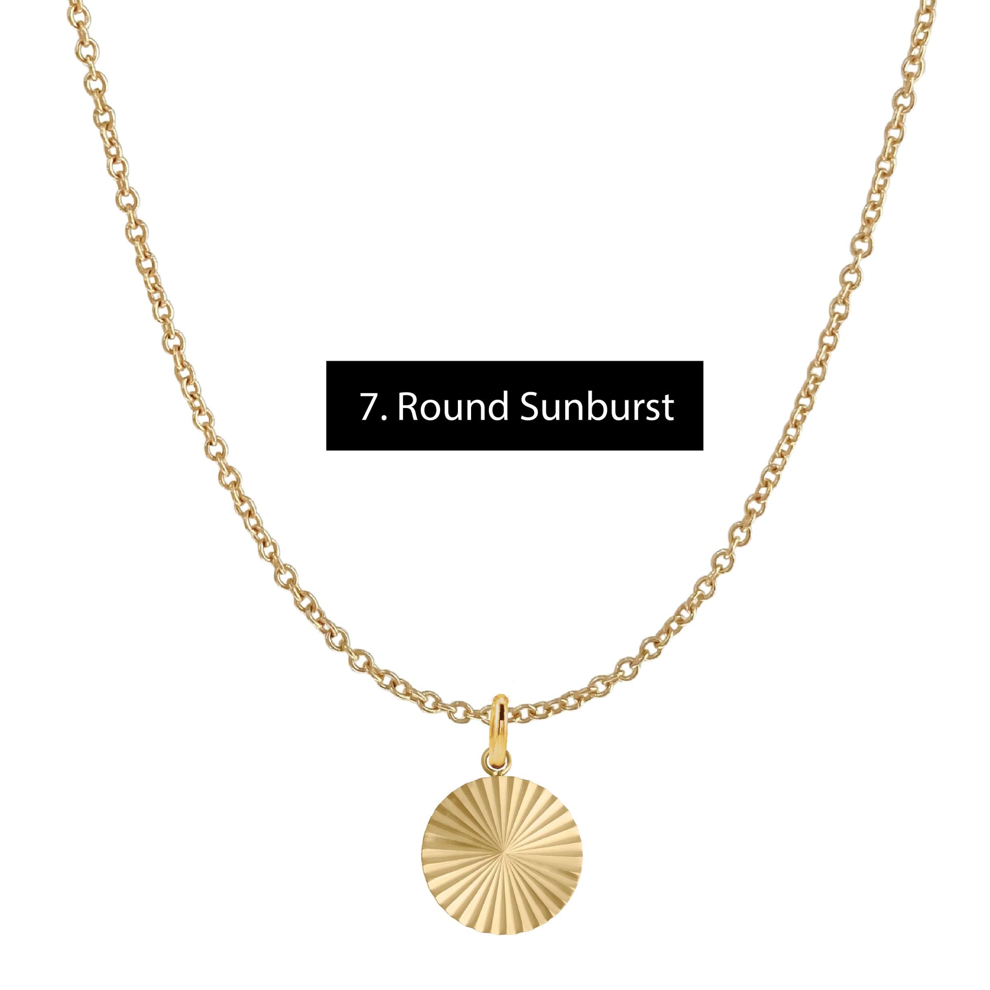 Gold Everyday Layering Necklace - 11 Pendant Options - Tarnish Resistant, Waterproof, Hypoallergenic Robyn Canady Gold 7. Round Sunburst 