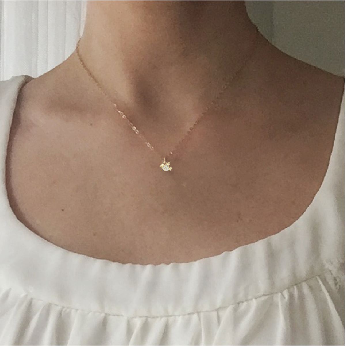 14K Diamond Tiny Sparrow Necklace Robyn Canady 