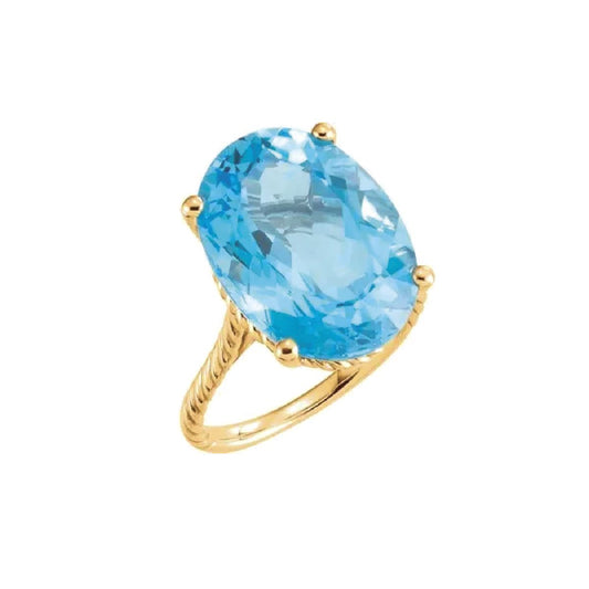 14K Swiss Blue Topaz Royal Statement Ring Robyn Canady 