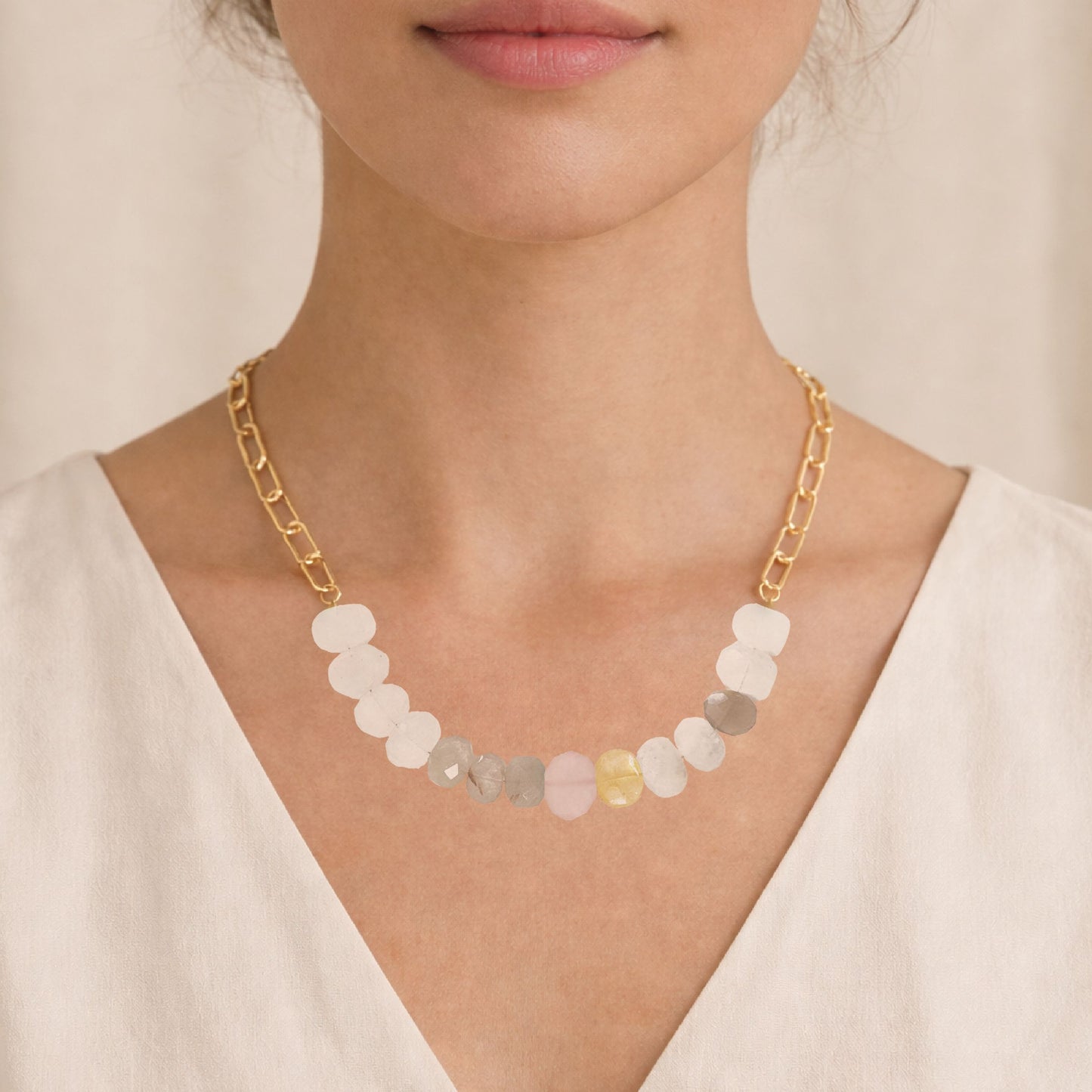 Pink Chalcedony Multi Statement Necklace Robyn Canady 