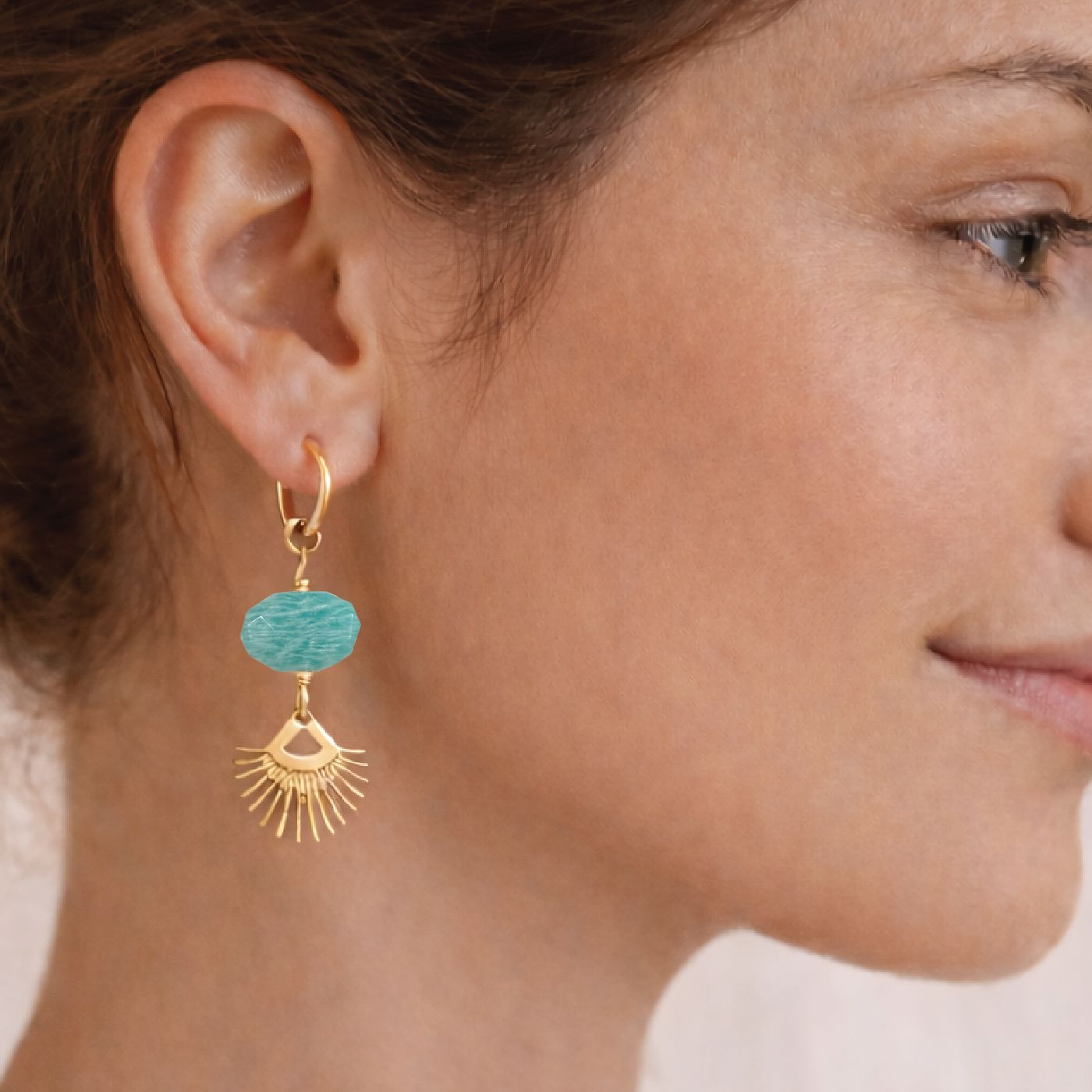Sunburst Fringe Amazonite Drop Earrings Robyn Canady 