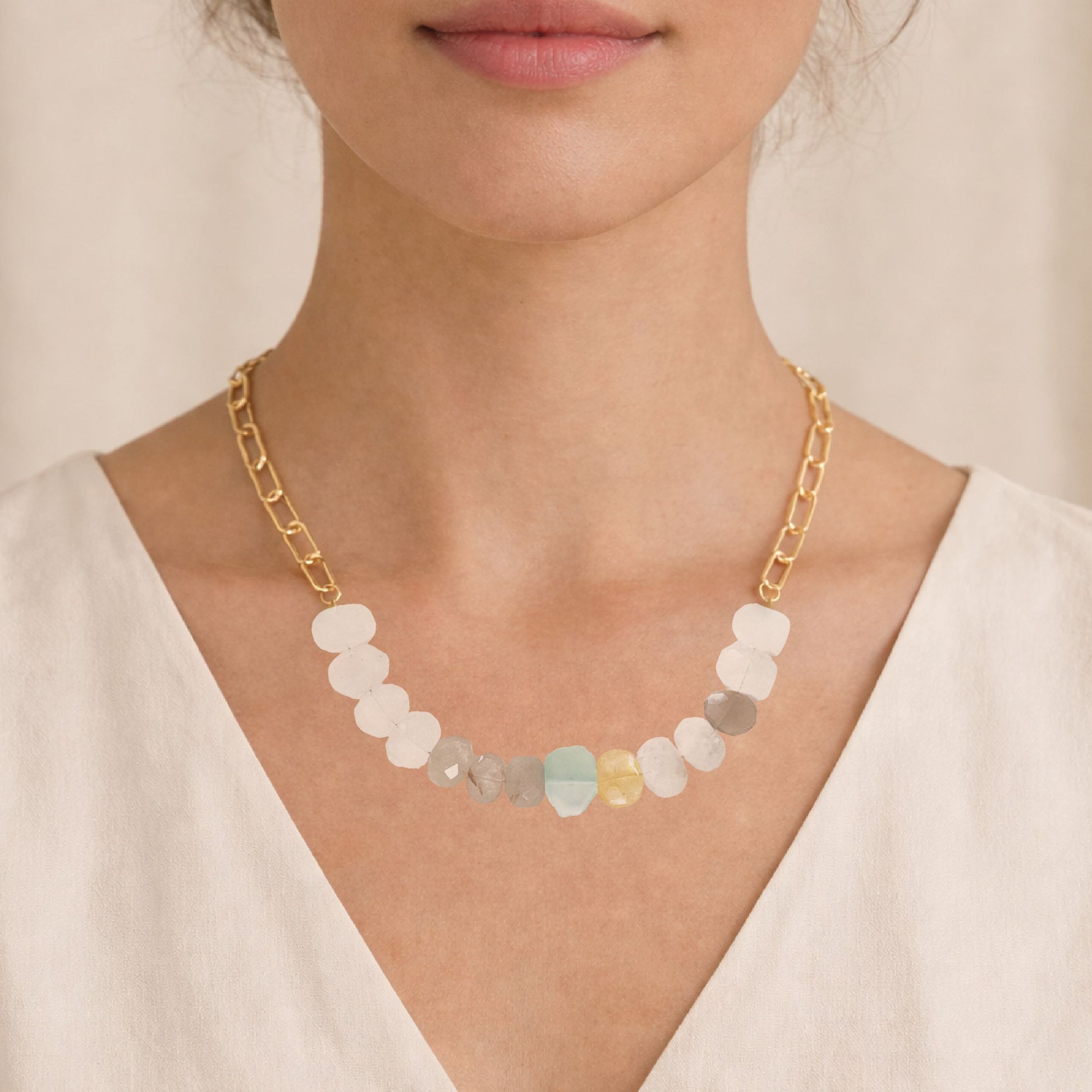 Aqua Chalcedony Multi Statement Necklace Robyn Canady 
