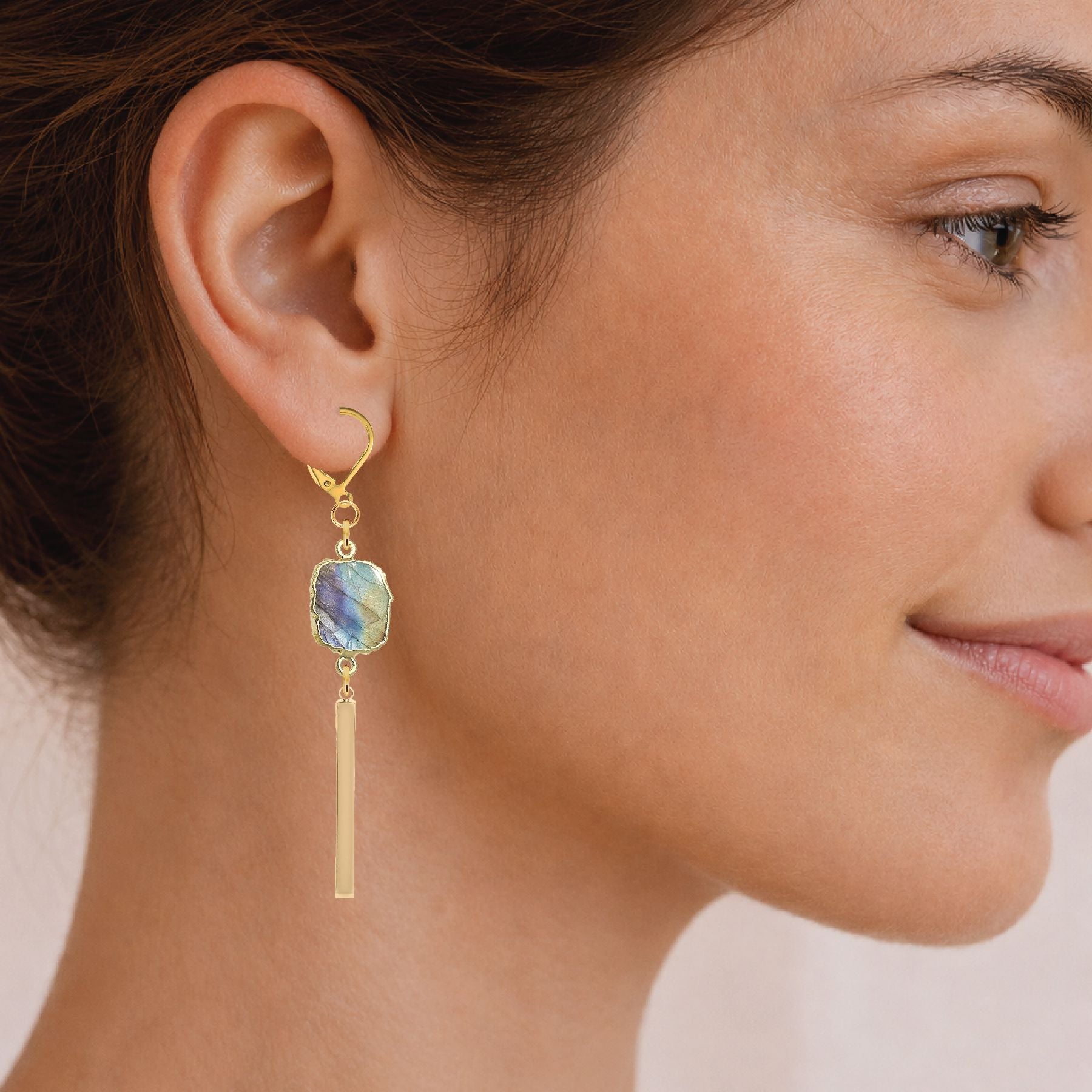Labradorite Bar Drop Earrings Robyn Canady 