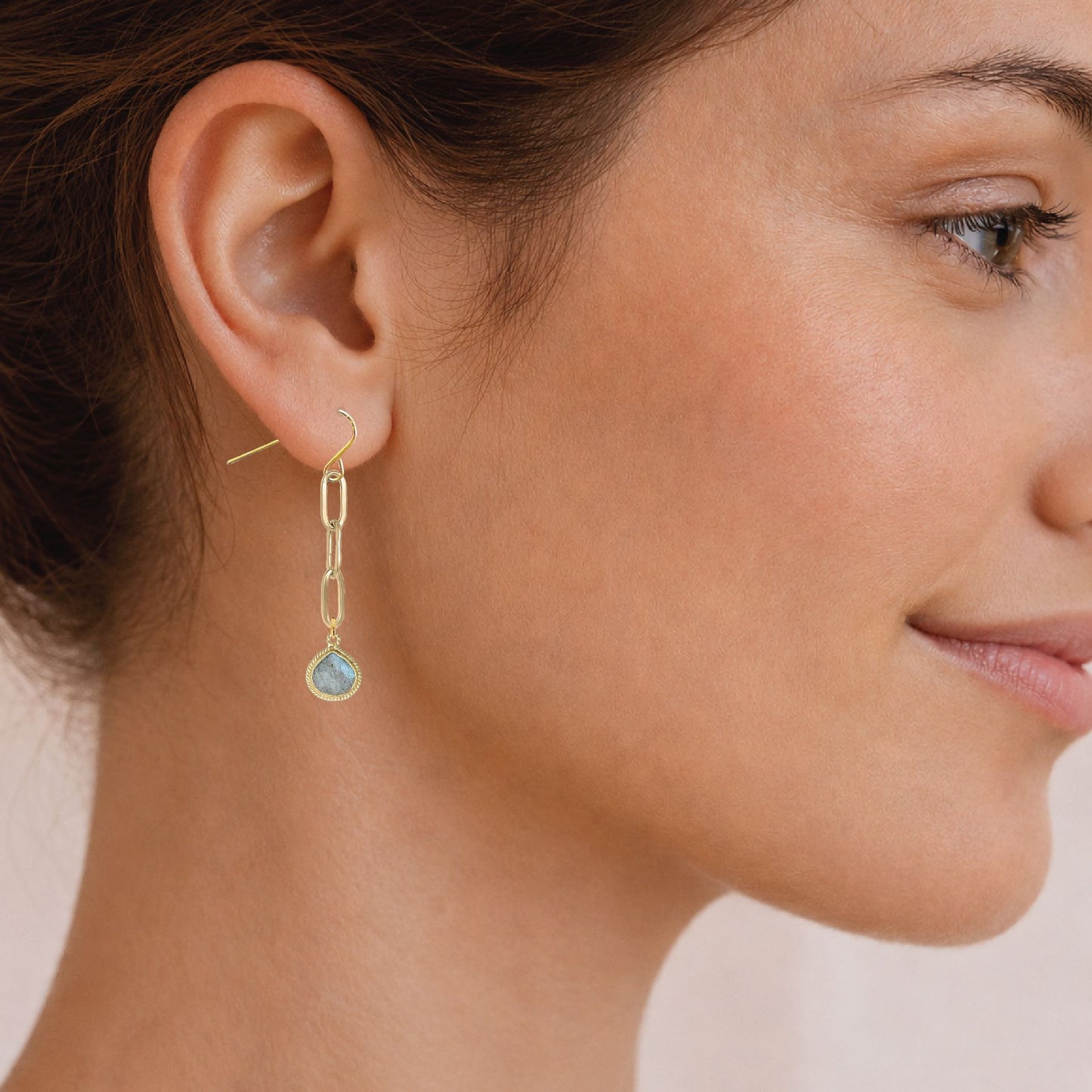 Paperclip Drop Earrings with Teardrop - 9 color options Robyn Canady 